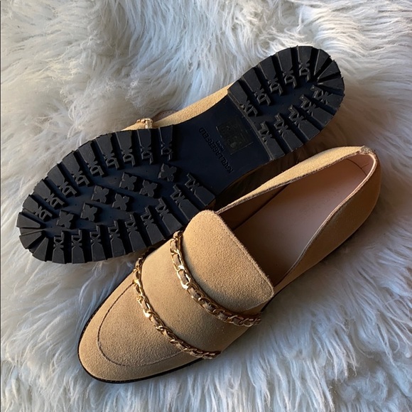 NWT Karl lagerfeld SUEDE SLIP-ON sand FLATS - Picture 8 of 11